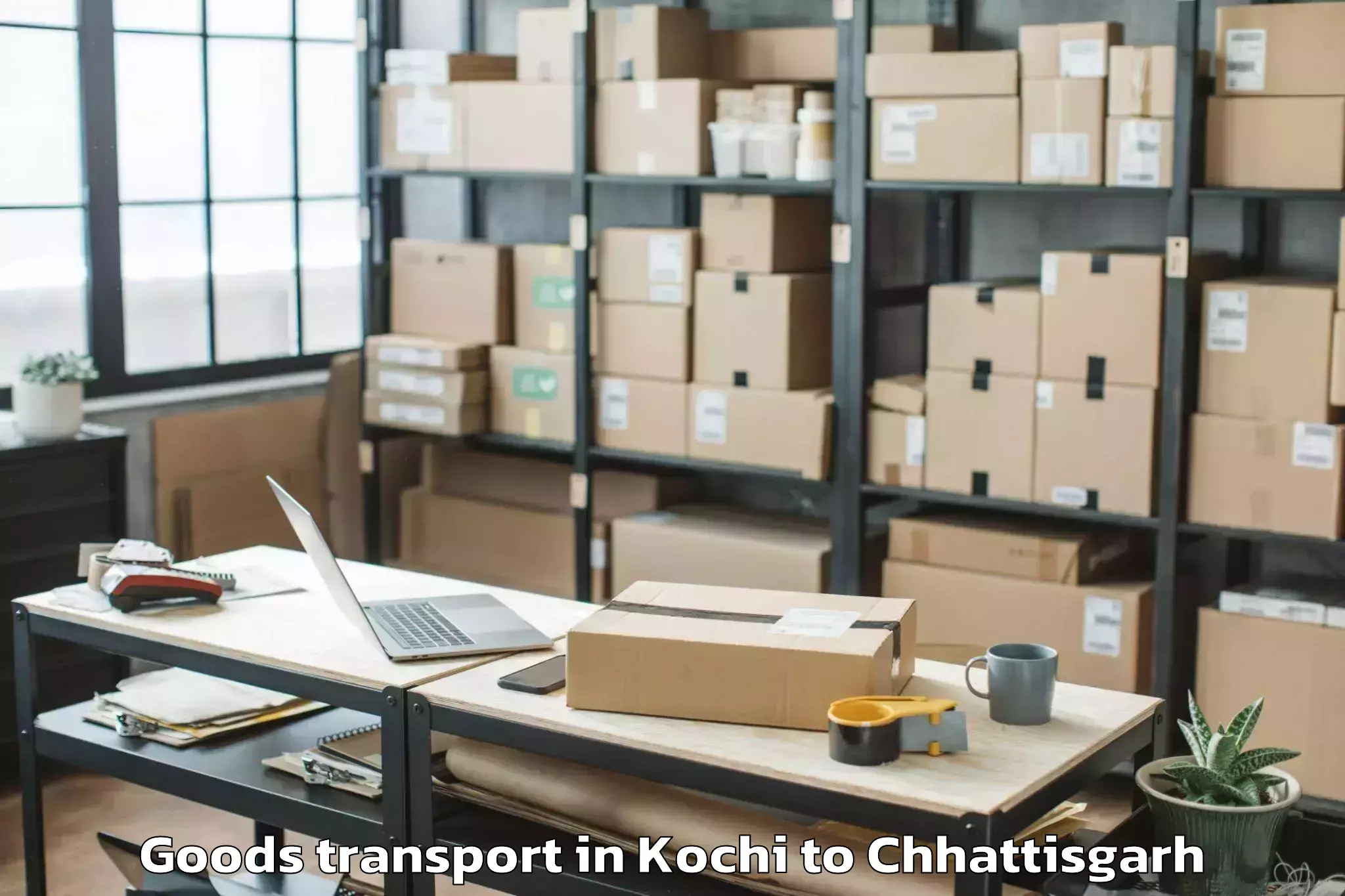 Book Kochi to Kumhari Goods Transport Online